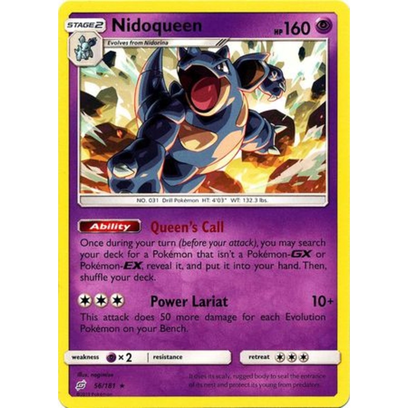 Pokemon Card Team Up 056/181 56/181 Nidoqueen Rare