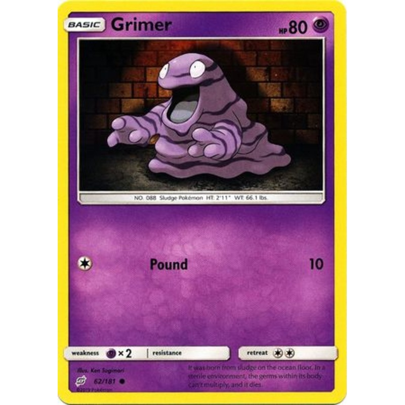 Pokemon Card Team Up 062/181 62/181 Grimer Common