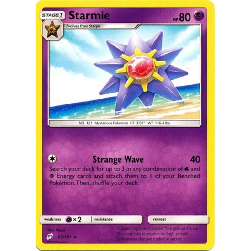 Pokemon Card Team Up 065/181 65/181 Starmie Rare
