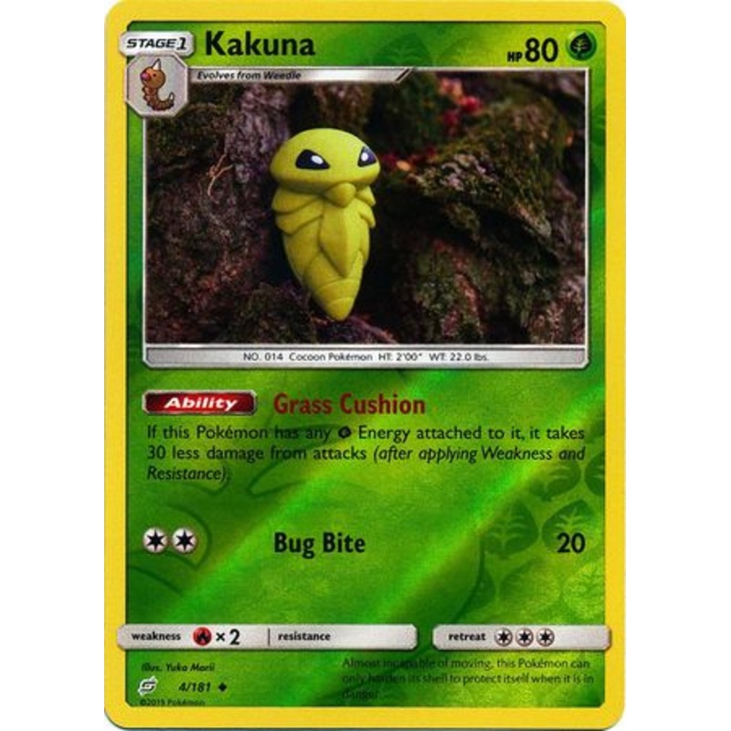 Pokemon Card Team Up 004/181 4/181 Kakuna Reverse Holo Uncommon