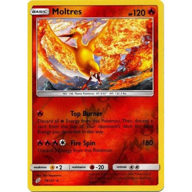 Pokemon Card Team Up 019/181 19/181 Moltres Reverse Holo Rare
