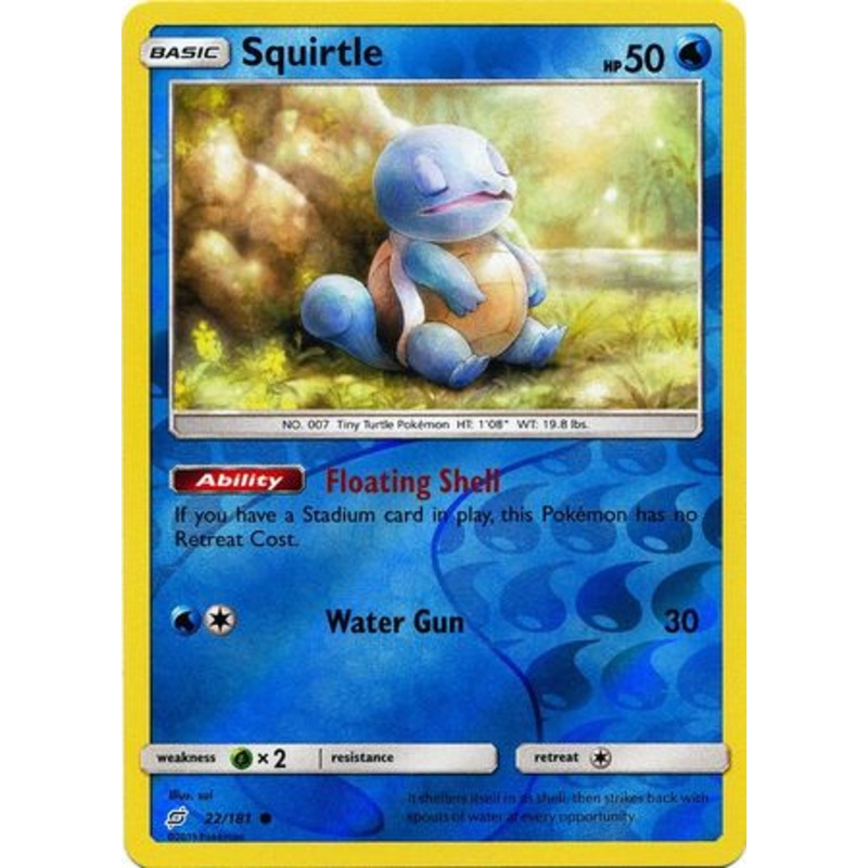 Pokemon Card Team Up 022/181 22/181 Squirtle Reverse Holo Common