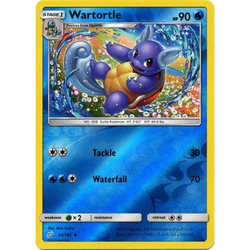 Pokemon Card Team Up 024/181 24/181 Wartortle Reverse Holo Uncommon
