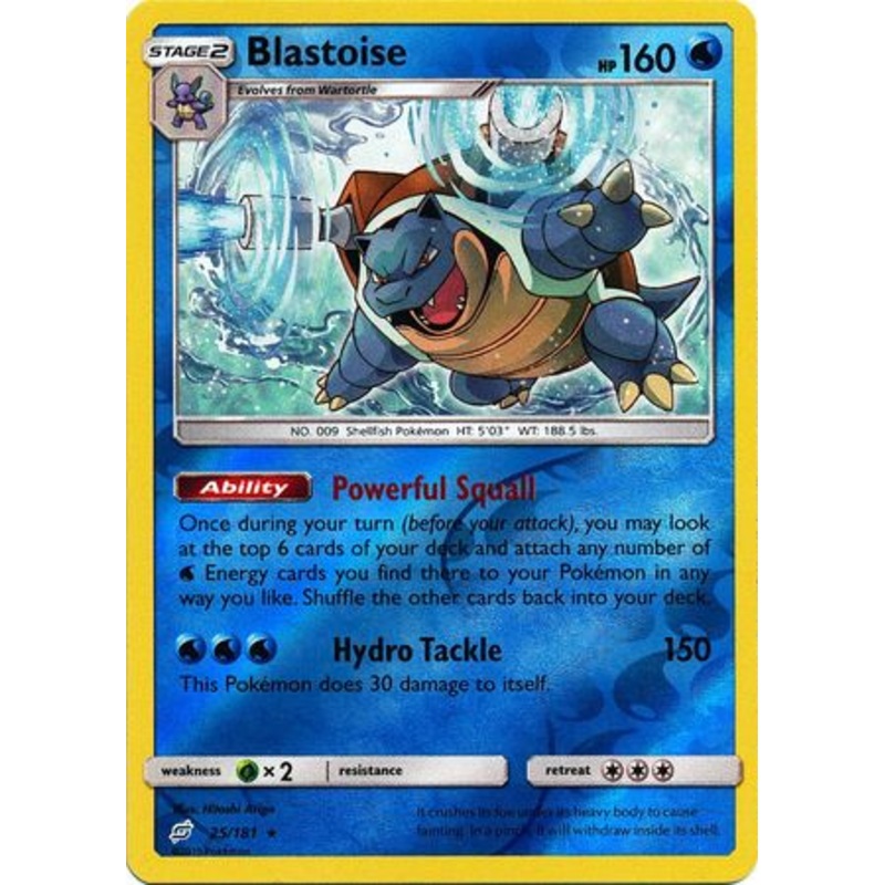 Pokemon Card Team Up 025/181 25/181 Blastoise Reverse Holo Rare