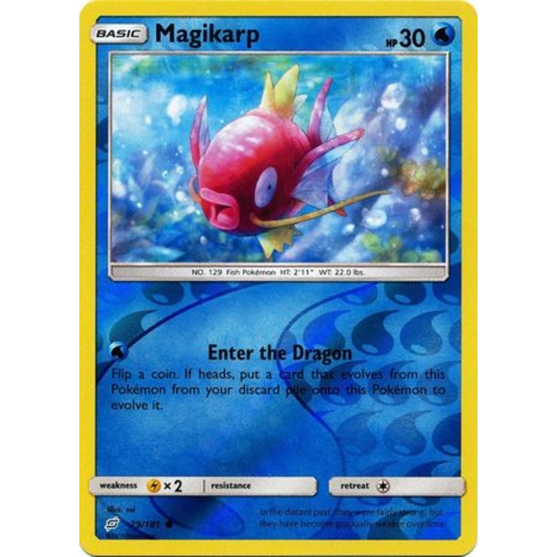 Pokemon Card Team Up 029/181 29/181 Magikarp Reverse Holo Common