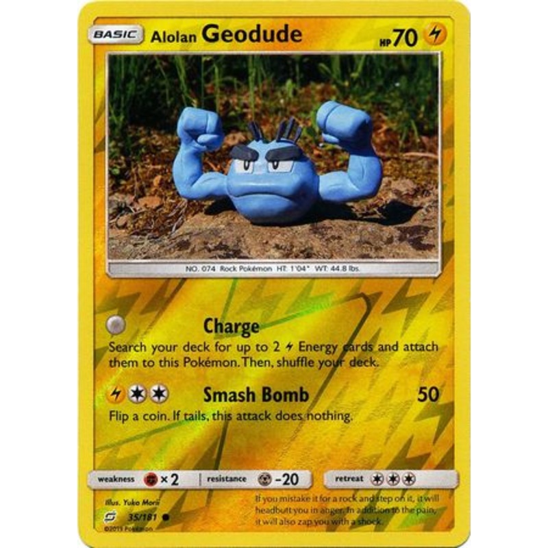 Pokemon Card Team Up 035/181 35/181 Alolan Geodude Reverse Holo Common