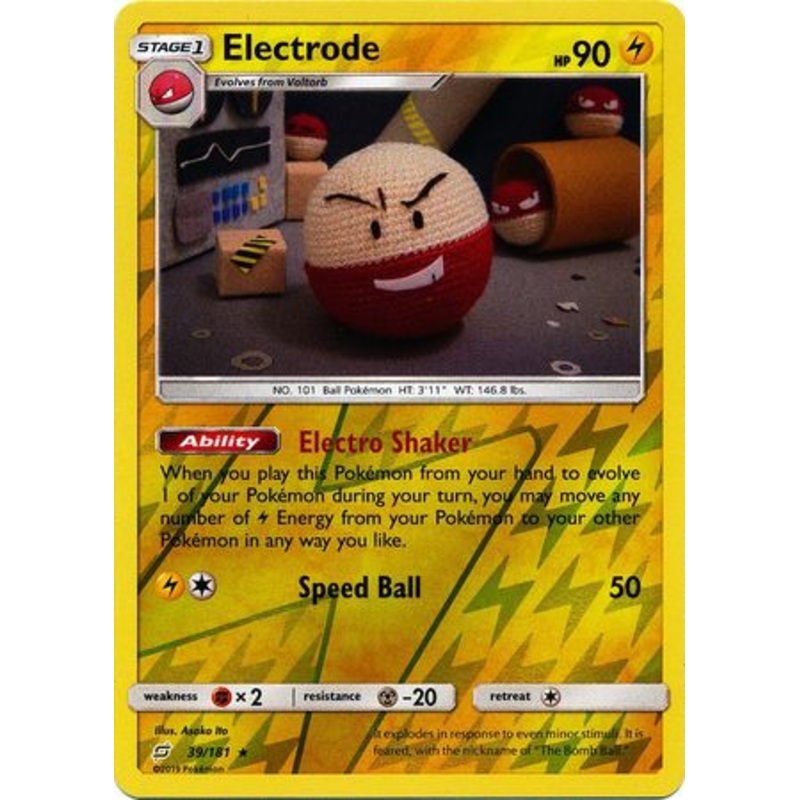 Pokemon Card Team Up 039/181 39/181 Electrode Reverse Holo Rare