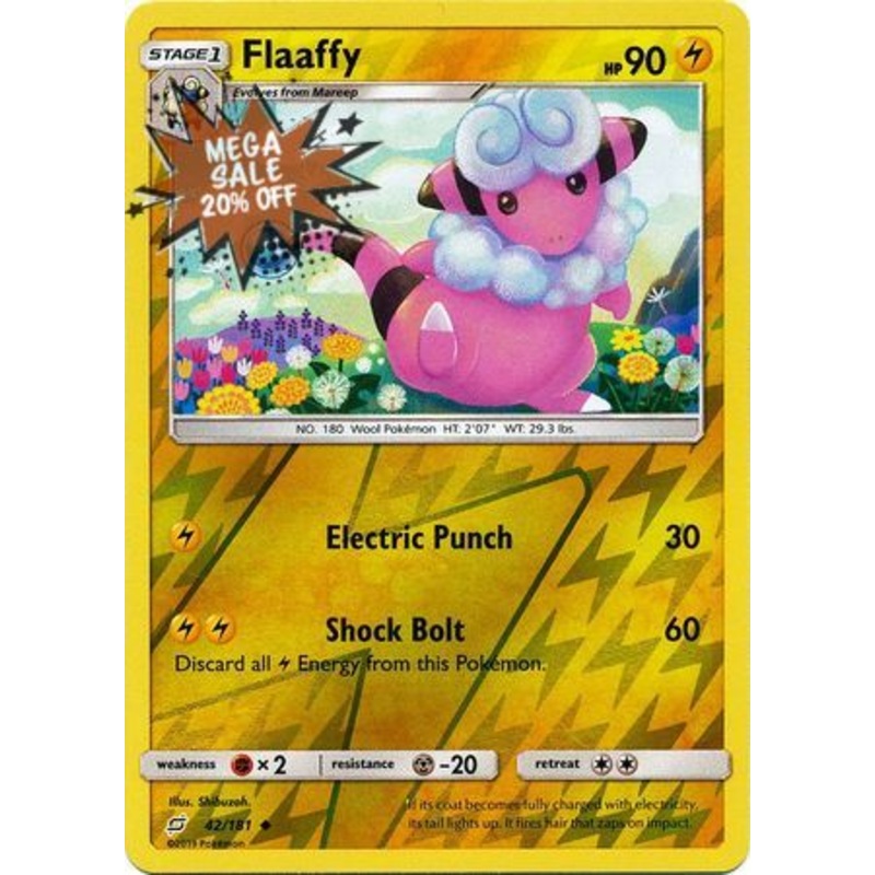 Pokemon Card Team Up 042/181 42/181 Flaaffy Reverse Holo Uncommon