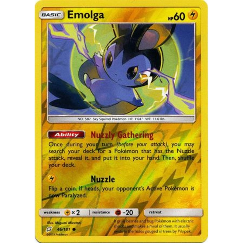 Pokemon Card Team Up 046/181 46/181 Emolga Reverse Holo Common