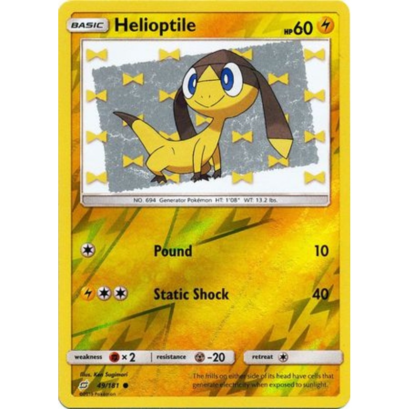 Pokemon Card Team Up 049/181 49/181 Helioptile Reverse Holo Common