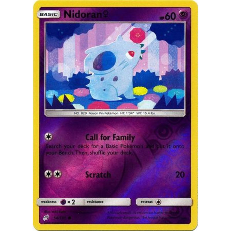 Pokemon Card Team Up 054/181 54/181 Nidoran? Reverse Holo Common