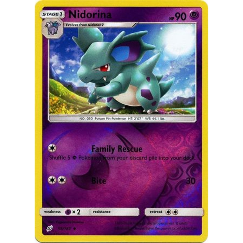 Pokemon Card Team Up 055/181 55/181 Nidorina Reverse Holo Uncommon