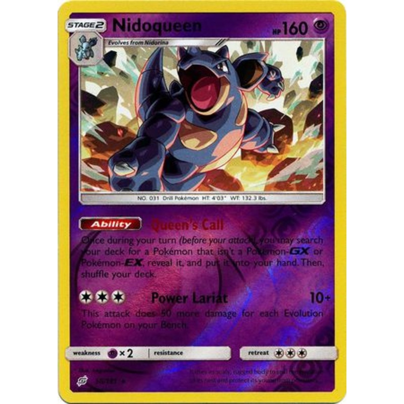 Pokemon Card Team Up 056/181 56/181 Nidoqueen Reverse Holo Rare