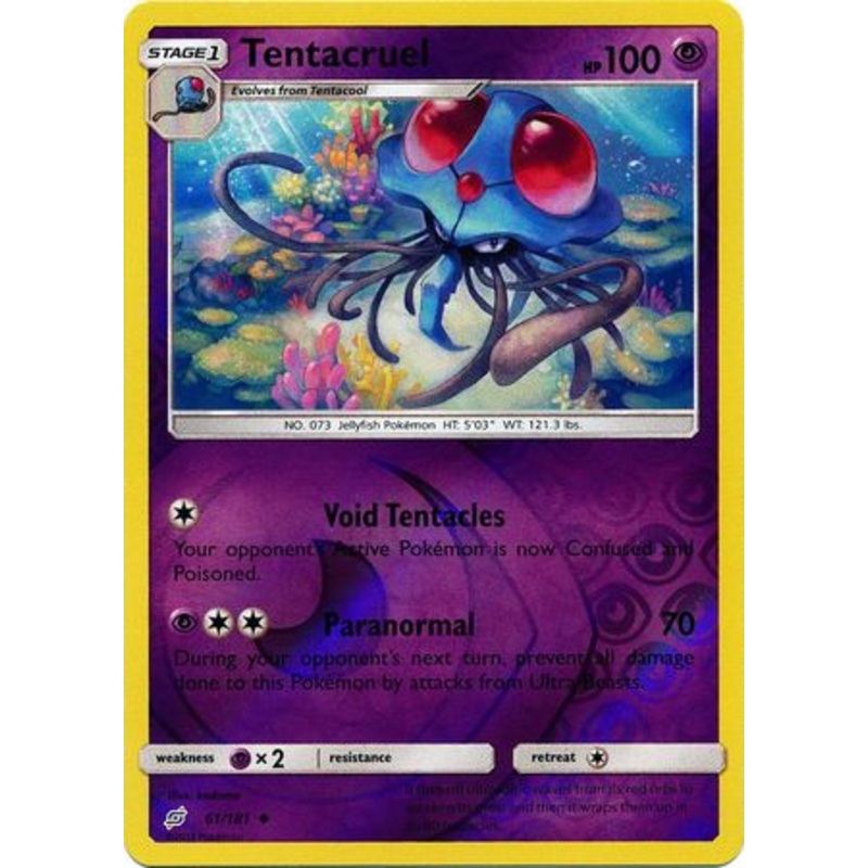Pokemon Card Team Up 061/181 61/181 Tentacruel Reverse Holo Uncommon
