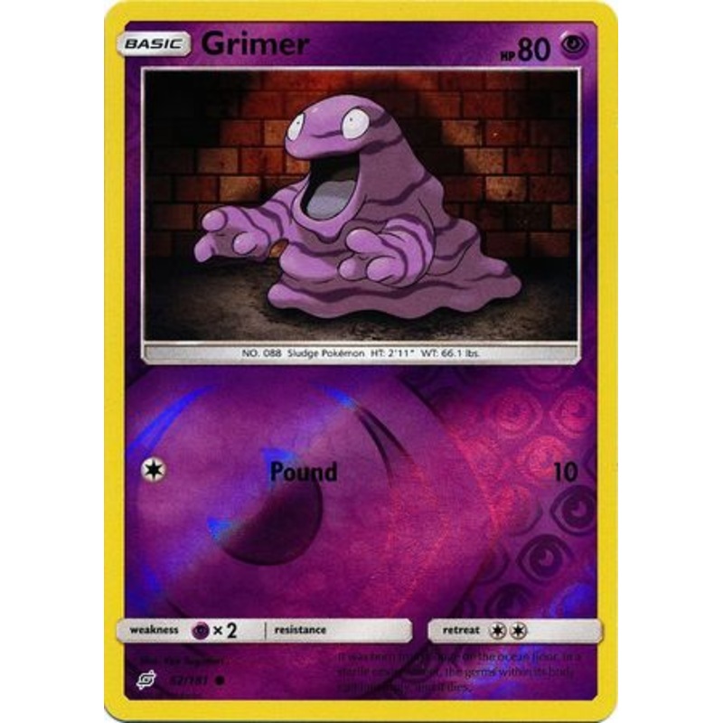 Pokemon Card Team Up 062/181 62/181 Grimer Reverse Holo Common