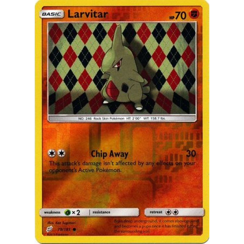 Pokemon Card Team Up 079/181 79/181 Larvitar Reverse Holo Common
