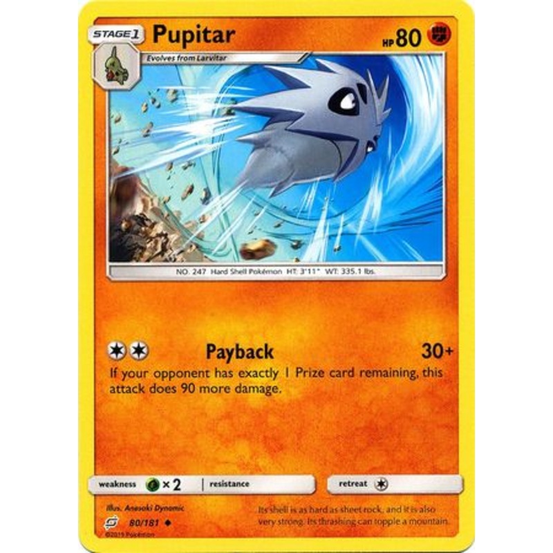 Pokemon Card Team Up 080/181 80/181 Pupitar Uncommon