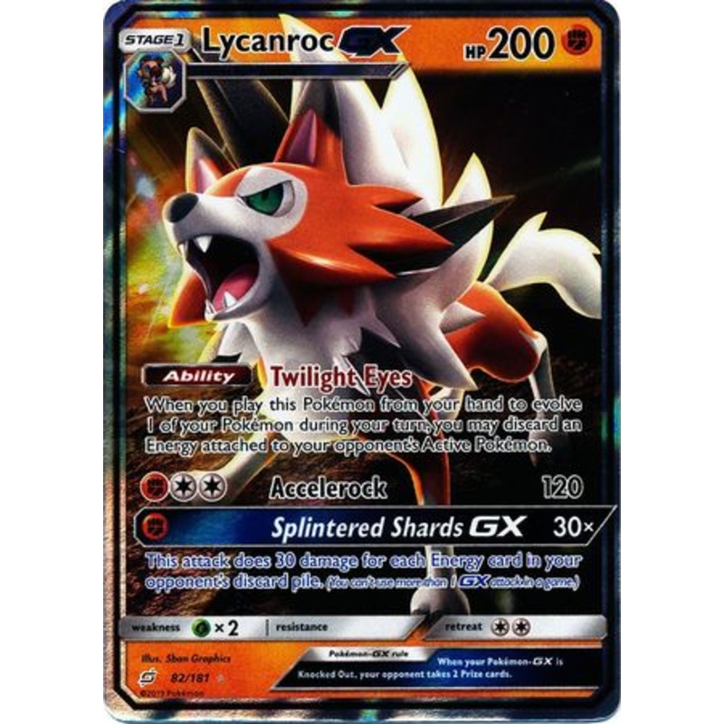 Pokemon Card Team Up 082/181 82/181 Lycanroc GX Ultra Rare