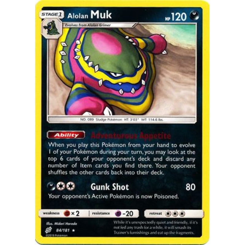 Pokemon Card Team Up 084/181 84/181 Alolan Muk Rare