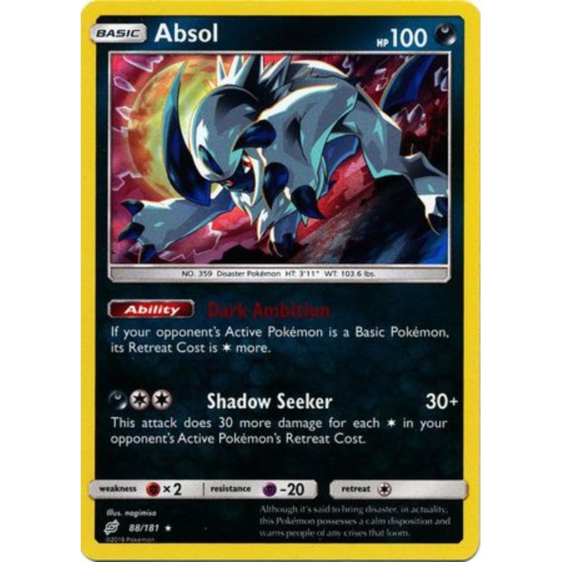 Pokemon Card Team Up 088/181 88/181 Absol Holo Rare