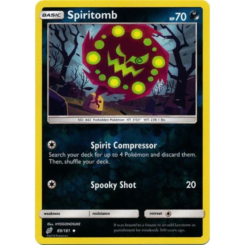 Pokemon Card Team Up 089/181 89/181 Spiritomb Reverse Holo Uncommon