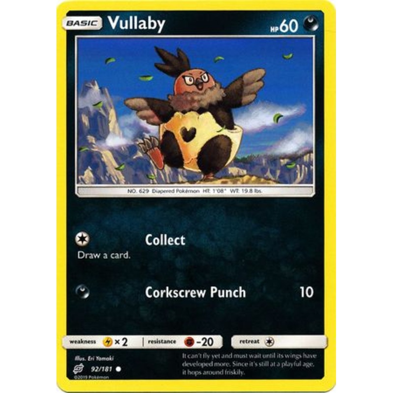 Pokemon Card Team Up 092/181 92/181 Vullaby Common