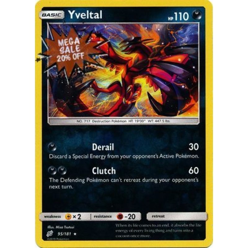 Pokemon Card Team Up 095/181 95/181 Yveltal Reverse Holo Rare