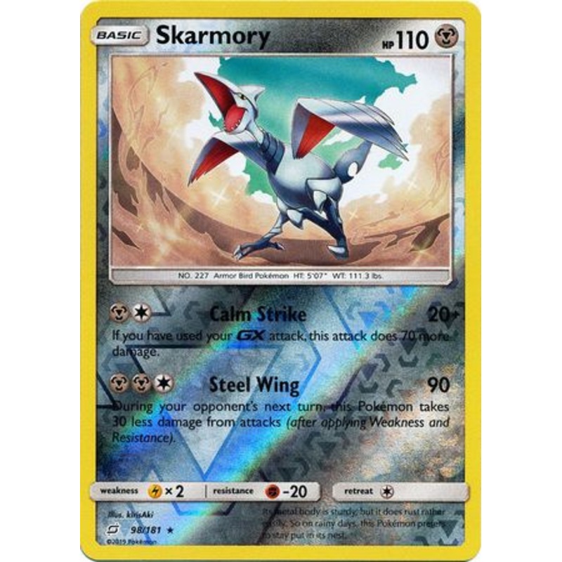 Pokemon Card Team Up 098/181 98/181 Skarmory Reverse Holo Rare