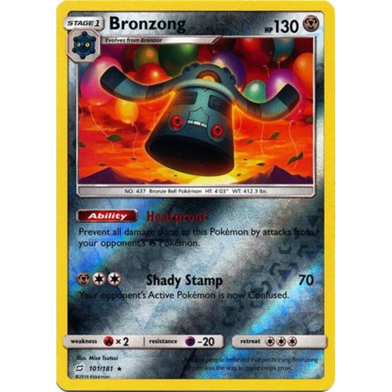 Pokemon Card Team Up 101/181 Bronzong Reverse Holo Rare