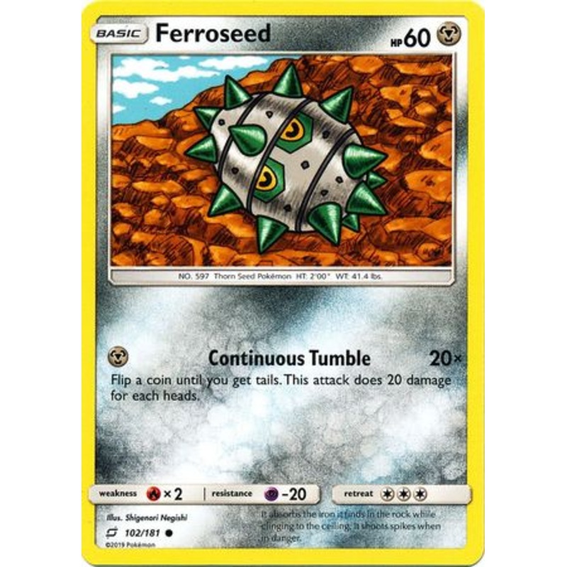 Pokemon Card Team Up 102/181 Ferroseed Common