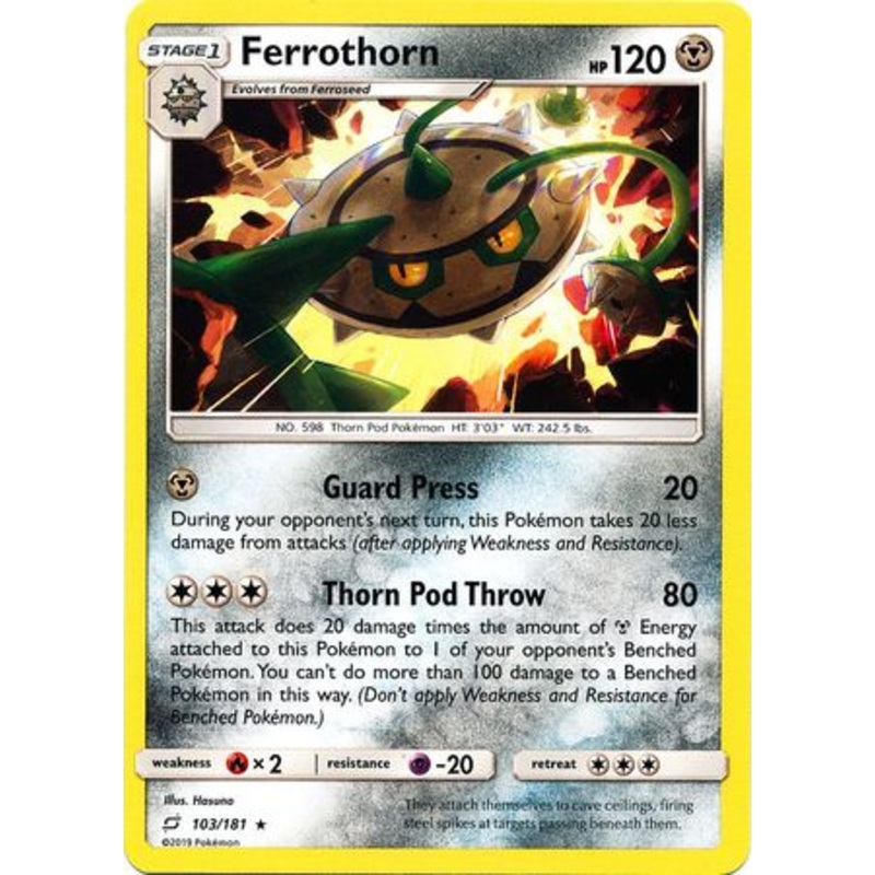 Pokemon Card Team Up 103/181 Ferrothorn Rare