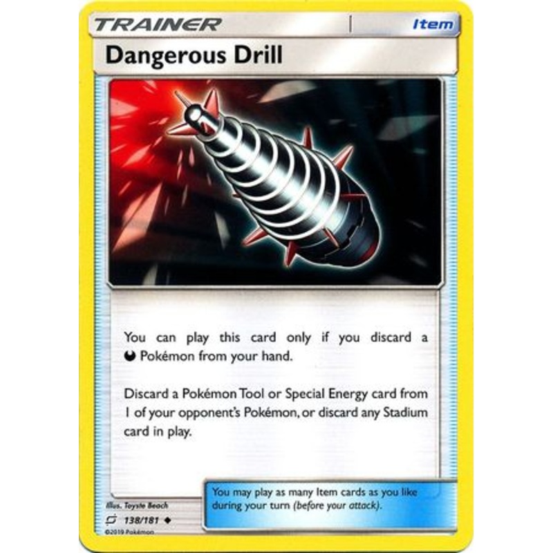 Pokemon Card Team Up 138/181 Dangerous Drill Item Uncommon