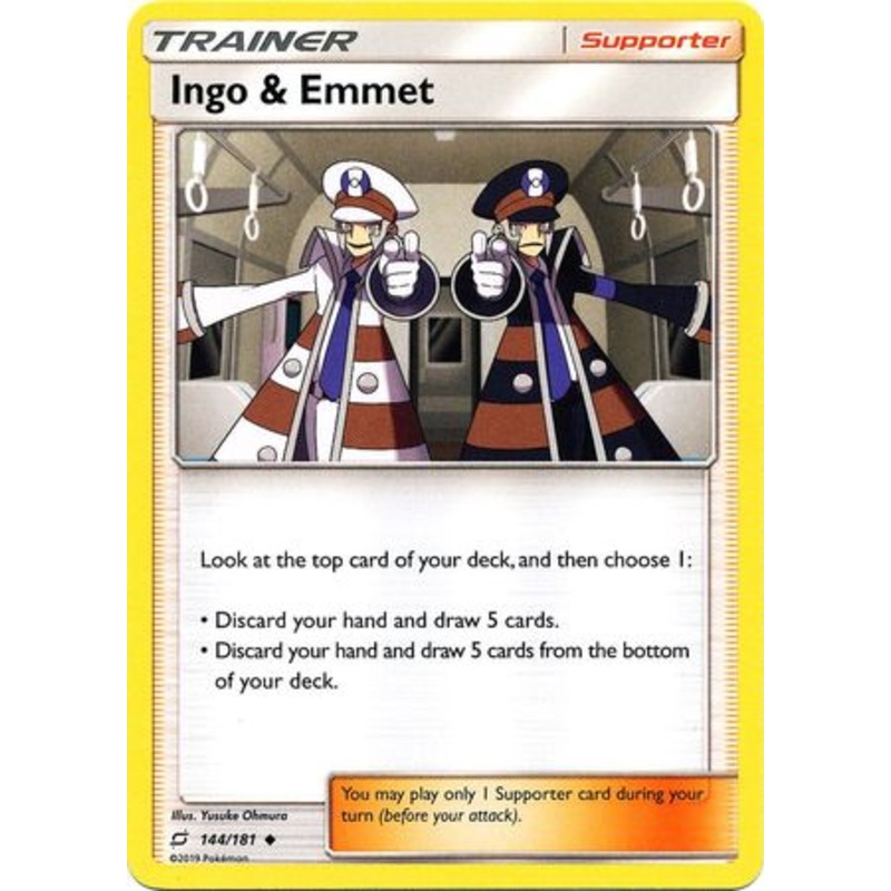 Pokemon Card Team Up 144/181 Ingo & Emmet Supporter Uncommon
