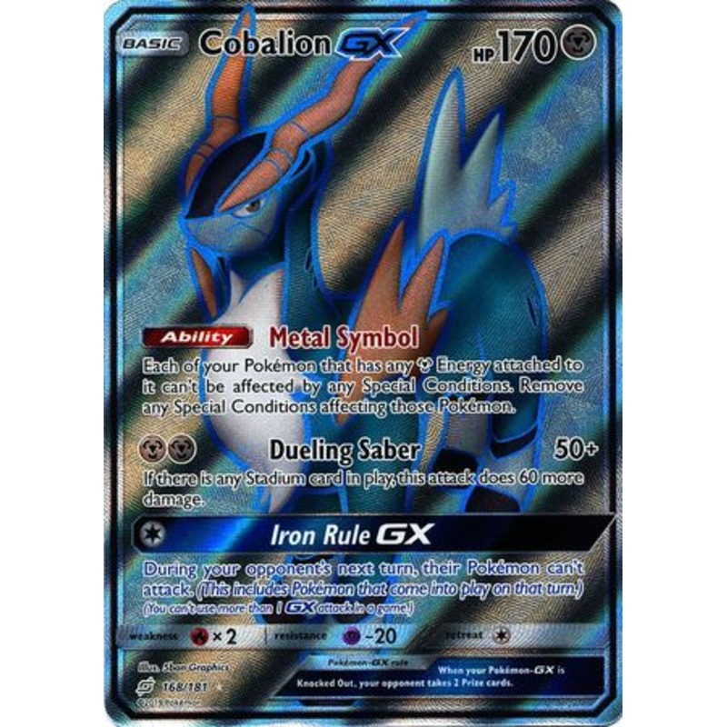 Pokemon Card Team Up 168/181 Cobalion GX Full Art