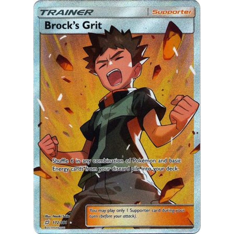 Pokemon Card Team Up 172/181 Brock’s Grit Supporter Full Art