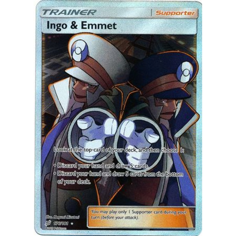 Pokemon Card Team Up 176/181 Ingo & Emmet Supporter Full Art