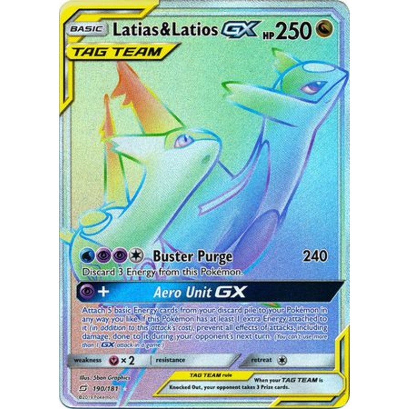 Pokemon Card Team Up 190/181 Latias & Latios Tag Team GX Hyper Rare