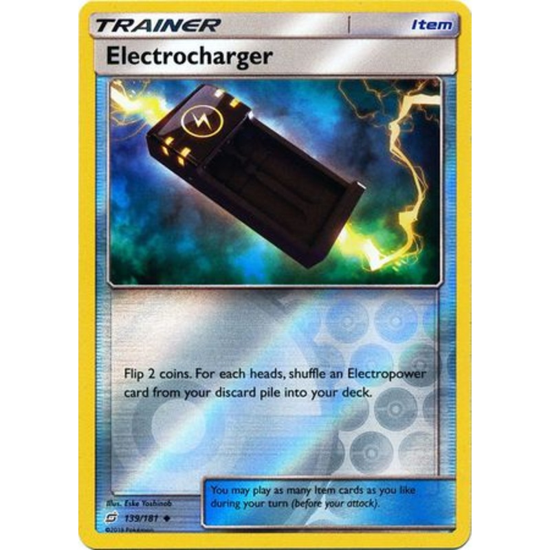 Pokemon Card Team Up 139/181 Electrocharger Item Reverse Holo Uncommon