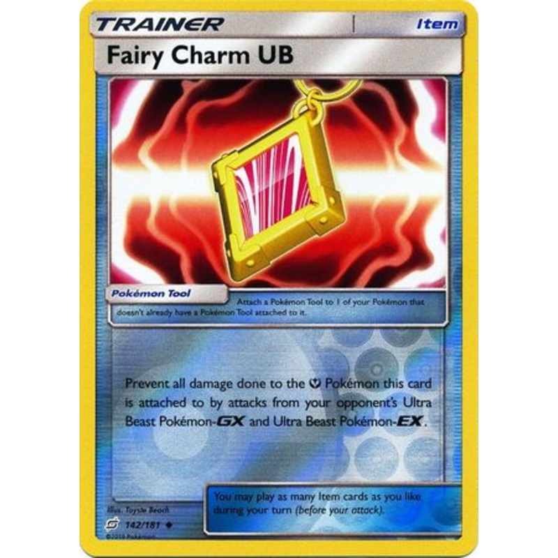 Pokemon Card Team Up 142/181 Fairy Charm UB Item Reverse Holo Uncommon