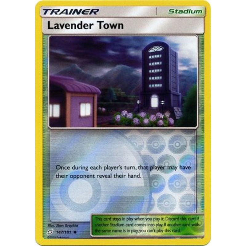 Pokemon Card Team Up 147/181 Lavender Town Stadium Reverse Holo Uncommon