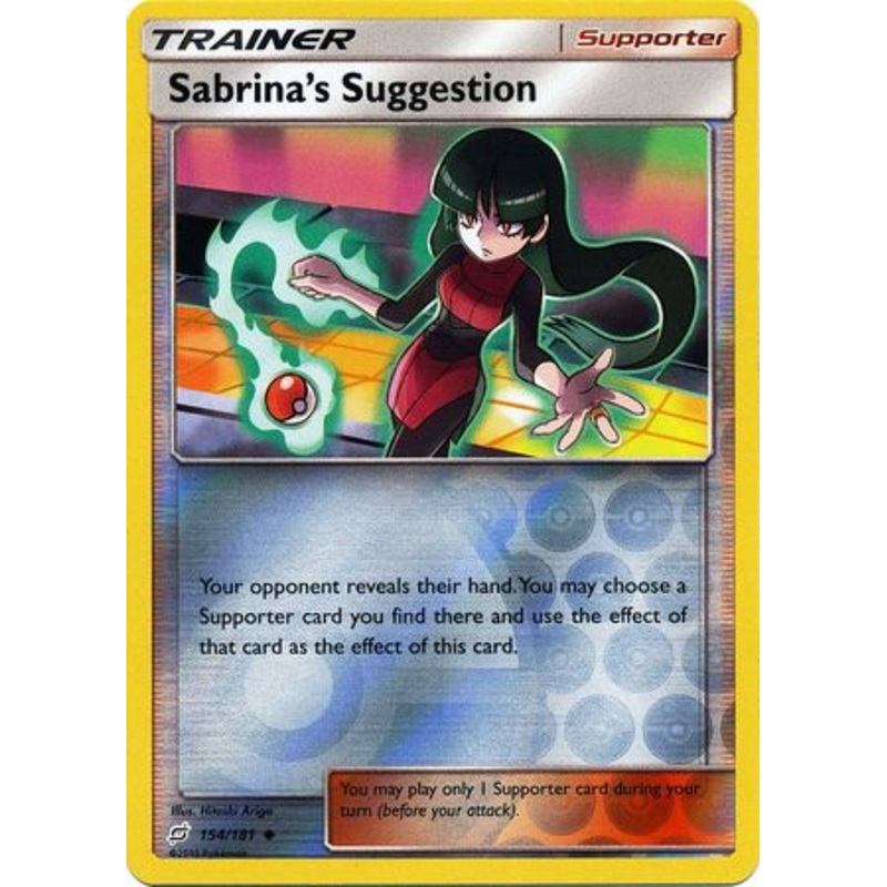 Pokemon Card Team Up 154/181 Sabrina’s Suggestion Supporter Reverse Holo Uncommon