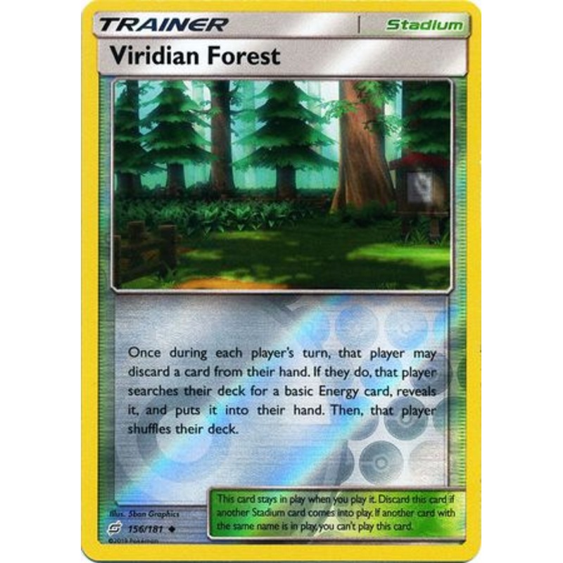 Pokemon Card Team Up 156/181 Viridian Forest Stadium Reverse Holo Uncommon
