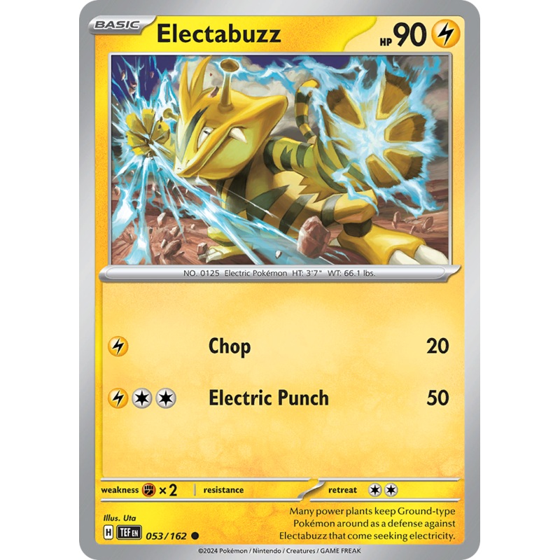 053/162 53/162 Electabuzz  Pokemon Card  Temporal Forces Common *MINT*