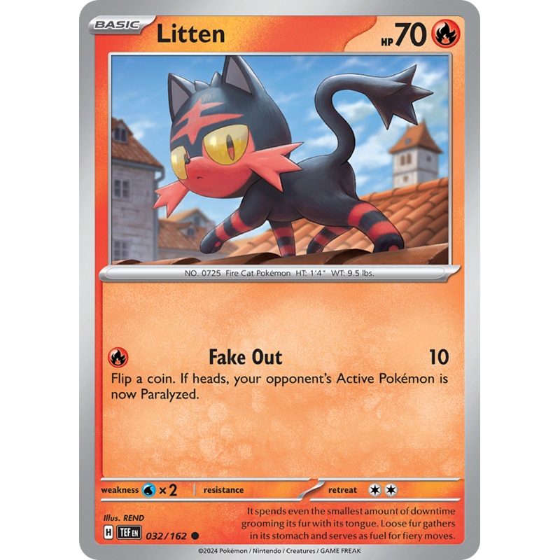 032/162 32/162 Litten  Pokemon Card  Temporal Forces Common *MINT*