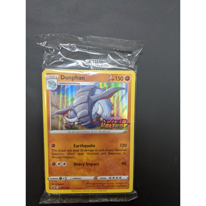 Pokemon Card SEALED SWSH Black Star Promos SWSH067 Donphan Prerelease promo