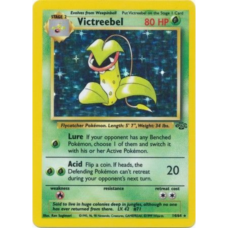 Pokemon Card Jungle Set Unlimited 14/64 Victreebel Holo Rare NEAR MINT
