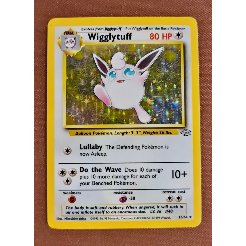 Pokemon Card Jungle Set Unlimited 16/64 Wigglytuff Holo Rare LIGHTLY PLAYED