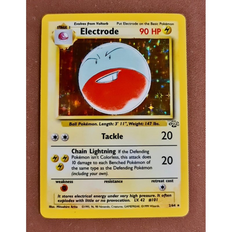 Pokemon Card Jungle Set Unlimited 2/64 Electrode Holo Rare NEAR MINT