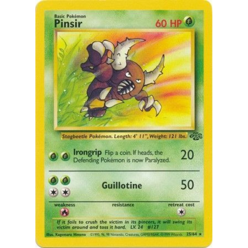 Pokemon Card Jungle Set Unlimited 25/64 Pinsir Rare NEAR MINT
