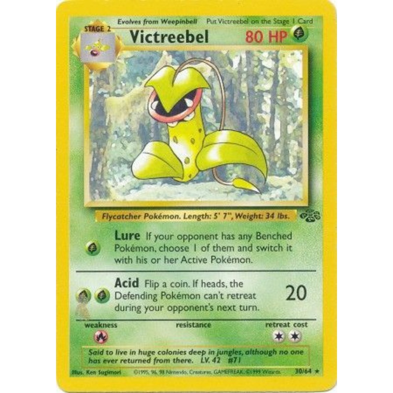 Pokemon Card Jungle Set Unlimited 30/64 Victreebel Rare NEAR MINT